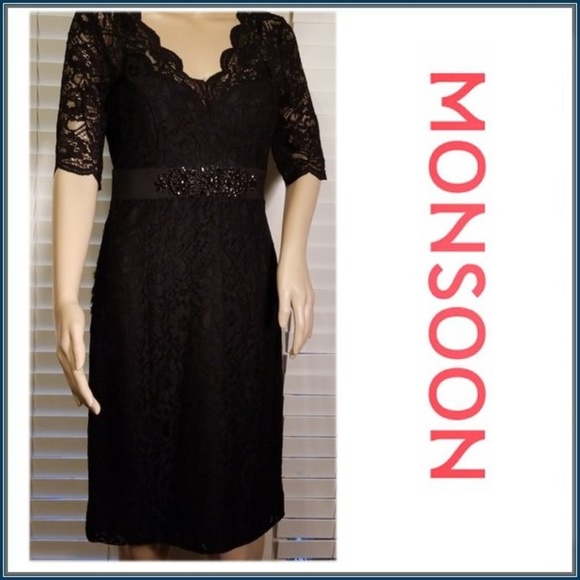 monsoon black lace dress